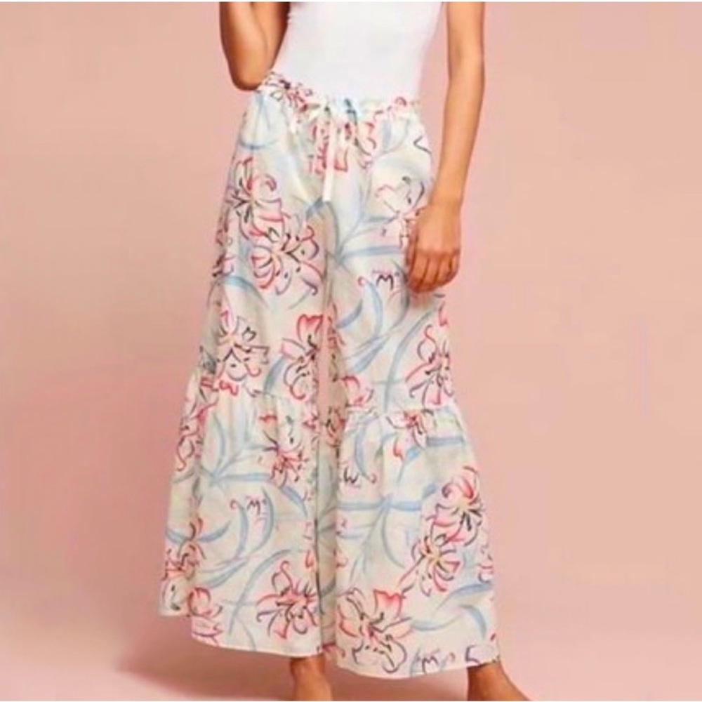 Anthropologie Floreat Flowy Watercolor Pants